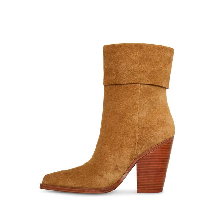 Steve Madden Latasha Tan Suede Womens Boots and Booties