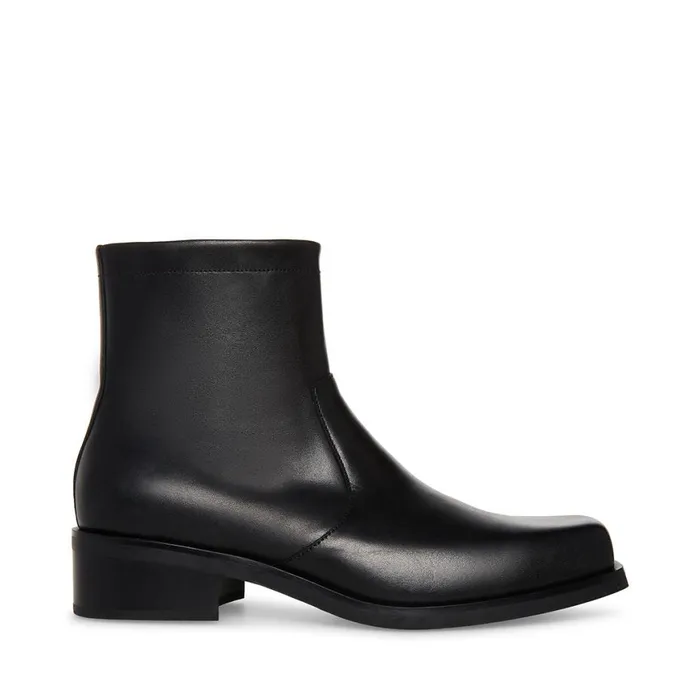 Steve Madden Lionell Black Leather Mens Boots