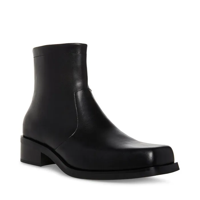 Steve Madden Lionell Black Leather Mens Boots Steve Madden Lionell Black Leather Mens Boots