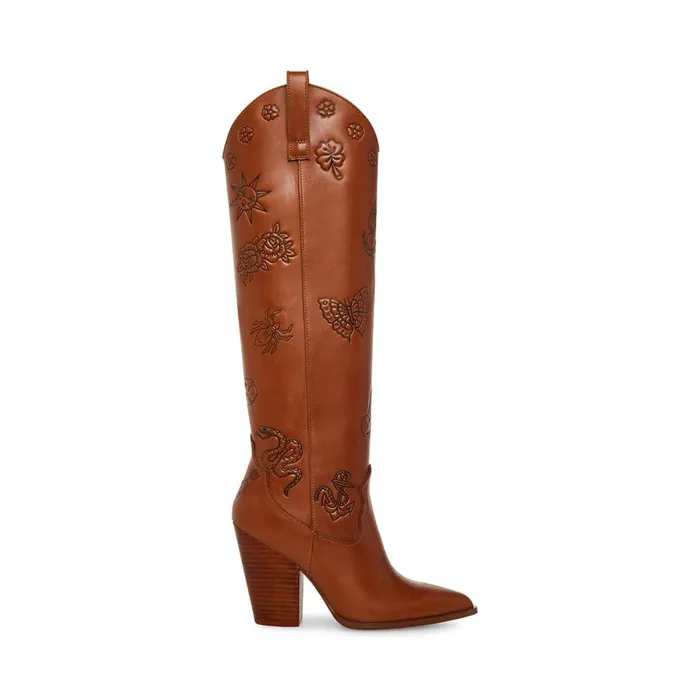 Steve Madden Lousiana Tan Leather Womens Boots and Booties