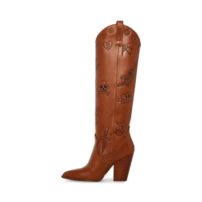 Steve Madden Lousiana Tan Leather Womens Boots and Booties Steve Madden Lousiana Tan Leather Womens Boots and Booties