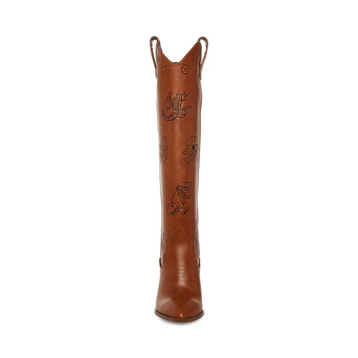 Steve Madden Lousiana Tan Leather Womens Boots and Booties Steve Madden Lousiana Tan Leather Womens Boots and Booties