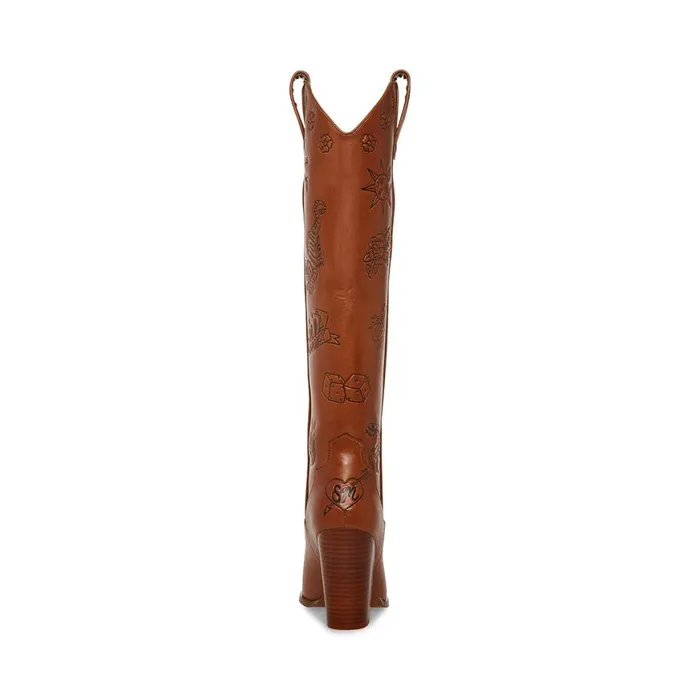 Steve Madden Lousiana Tan Leather Womens Boots and Booties Steve Madden Lousiana Tan Leather Womens Boots and Booties