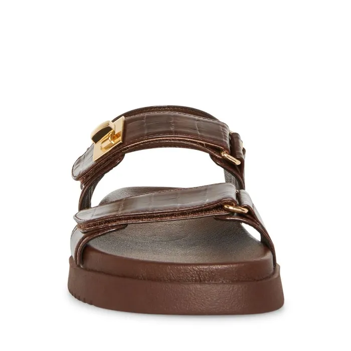Steve Madden Mona Brown Crocodile Womens Sandals