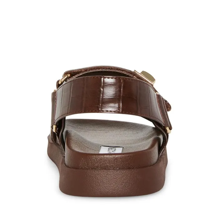 Steve Madden Mona Brown Crocodile Womens Sandals