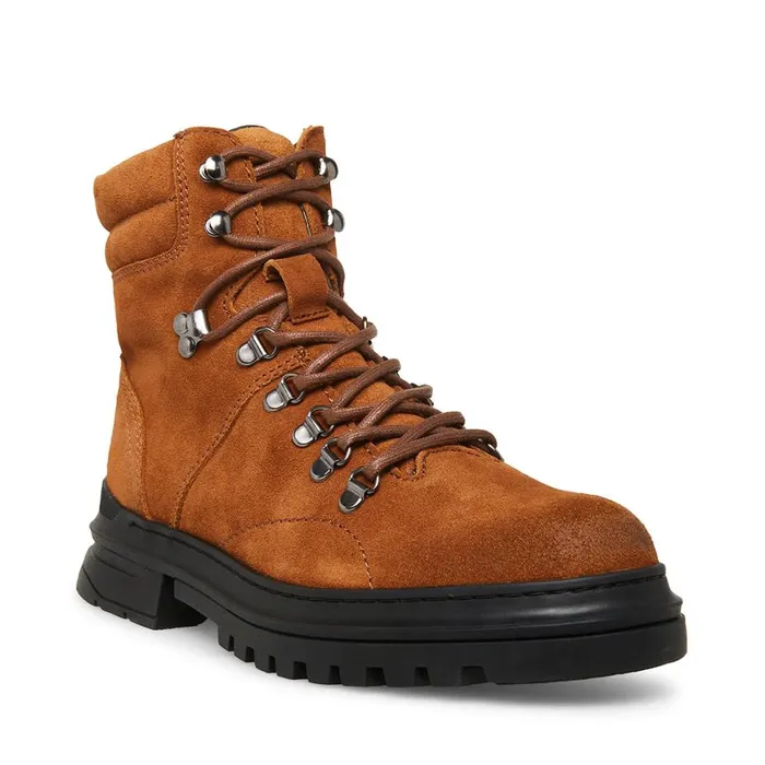 Steve Madden Monty Cognac Suede Mens Boots