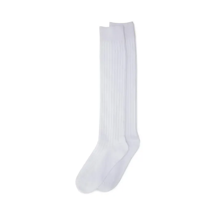 Steve Madden Ribbed Knee High Socks White Womens Socks and Tights
