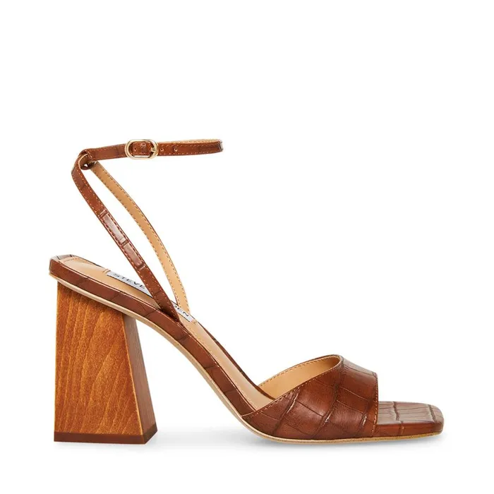 Steve Madden Rozlyn Brown Crocodile Womens Heels