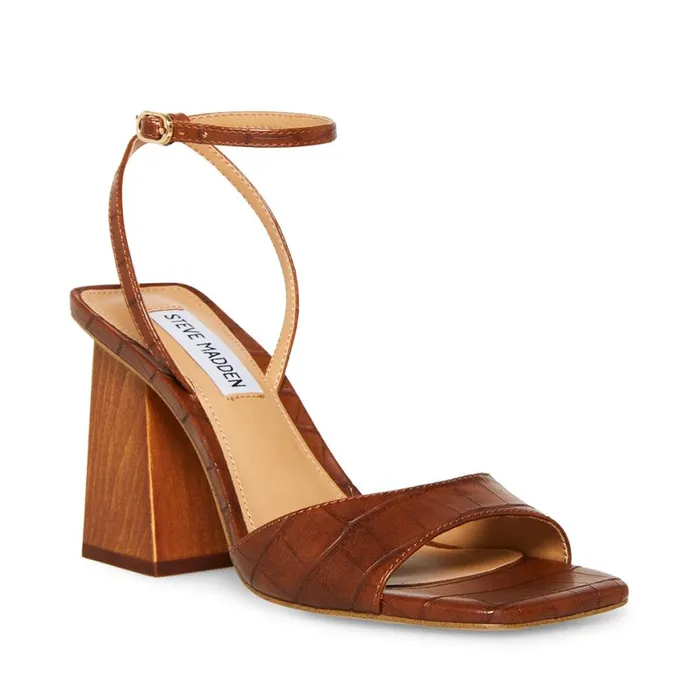 Steve Madden Rozlyn Brown Crocodile Womens Heels