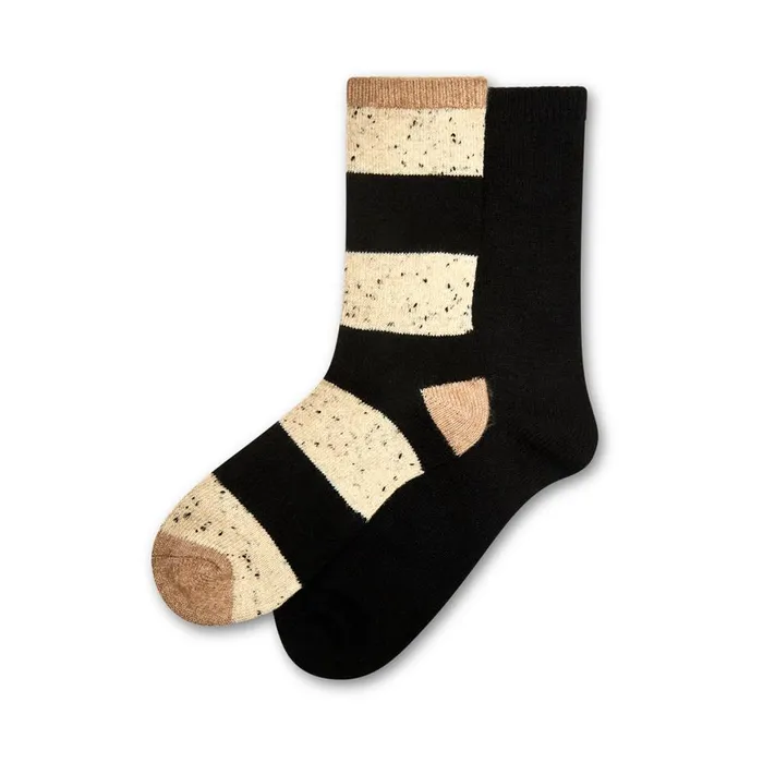 Steve Madden Tipped Stripe Crew Black Multi Womens Socks and Tights
