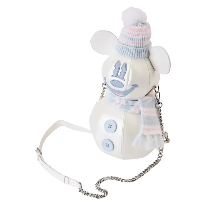 Stitch Shoppe Mickey Mouse Exclusive Winter Snowman Iridescent Figural Crossbody Bag Unisex Loungefly Crossbody Bags