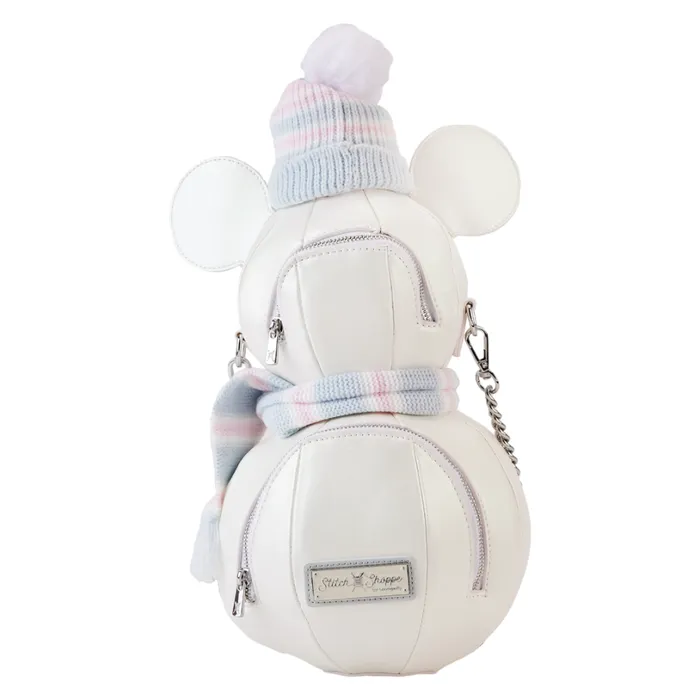 Stitch Shoppe Mickey Mouse Exclusive Winter Snowman Iridescent Figural Crossbody Bag Unisex Loungefly Crossbody Bags