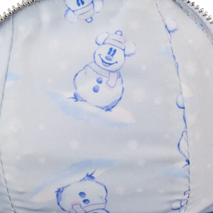 Stitch Shoppe Mickey Mouse Exclusive Winter Snowman Iridescent Figural Crossbody Bag Unisex Loungefly Crossbody Bags