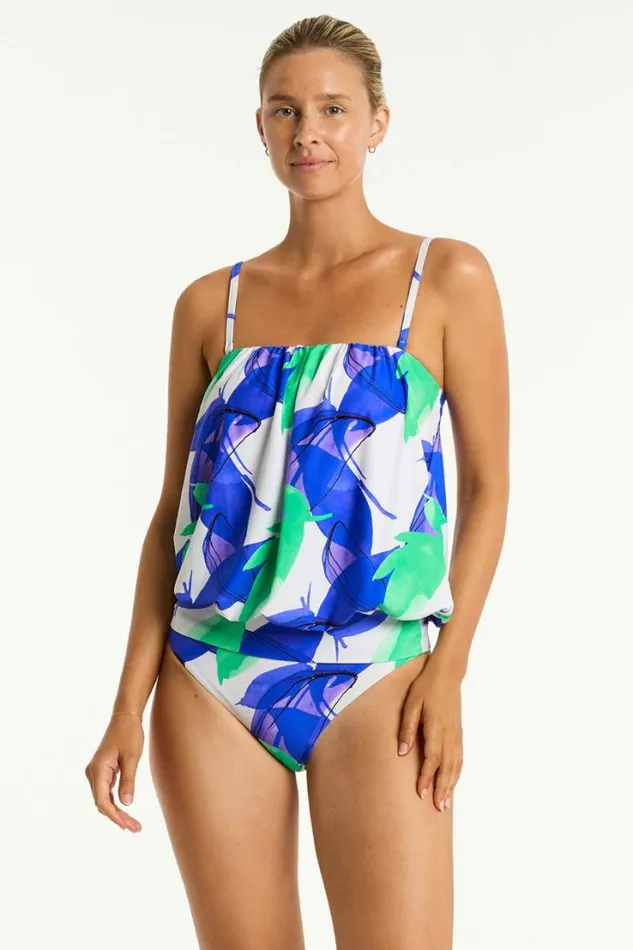 Sublime Blouson Bandeau Tankini Sublime Cobalt Women Sea Level Tankinis and Singlets
