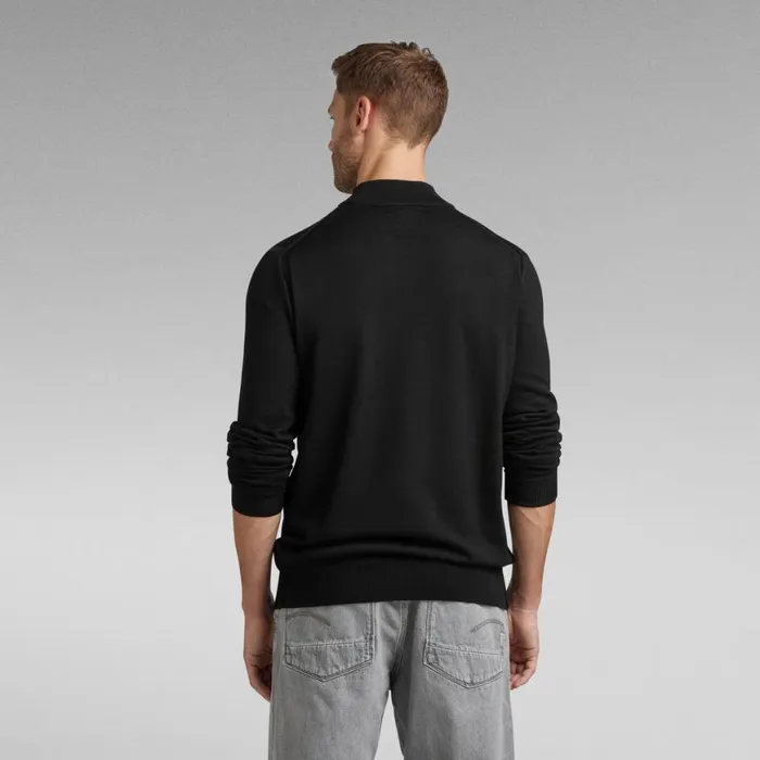 Sweaters Men GStar RAW Premium Core Mock Knit Dark Black