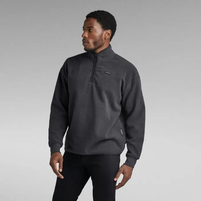 Sweatshirts and Hoodies Men GStar RAW Fleece Half Zip Loose Sweater Shadow