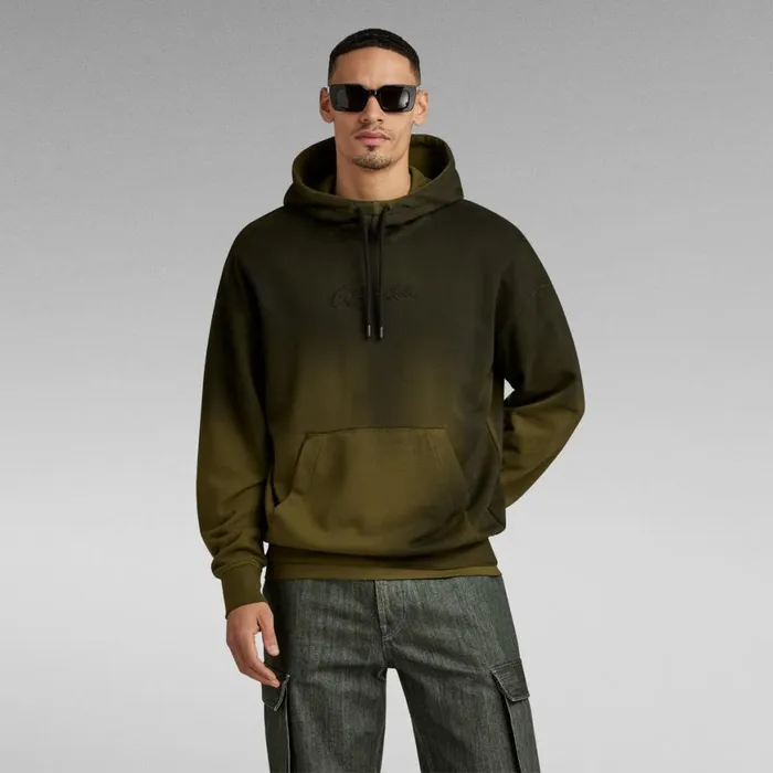 Sweatshirts and Hoodies Men GStar RAW Hand Sprayed Hooded Loose Sweater Dark Olive Sprayed Sweatshirts and Hoodies Men GStar RAW Hand Sprayed Hooded Loose Sweater Dark Olive Sprayed