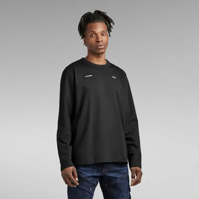 Sweatshirts and Hoodies Men GStar RAW Lightweight Sweater Dark Black