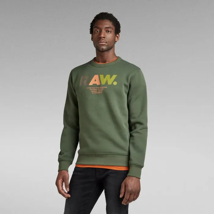 Sweatshirts and Hoodies Men GStar RAW Multi Colored RAW Sweater Light Hunter