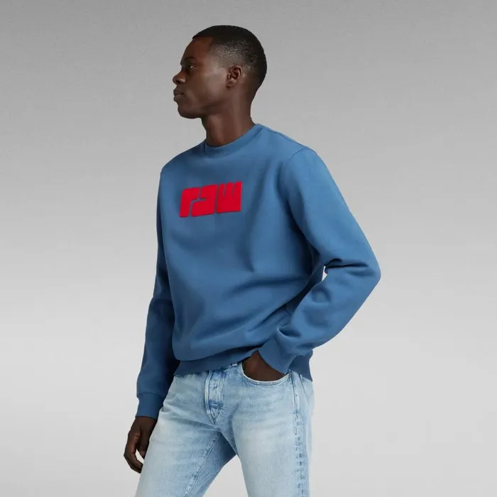 Sweatshirts and Hoodies Men GStar RAW RAW Felt Sweater Rank Blue