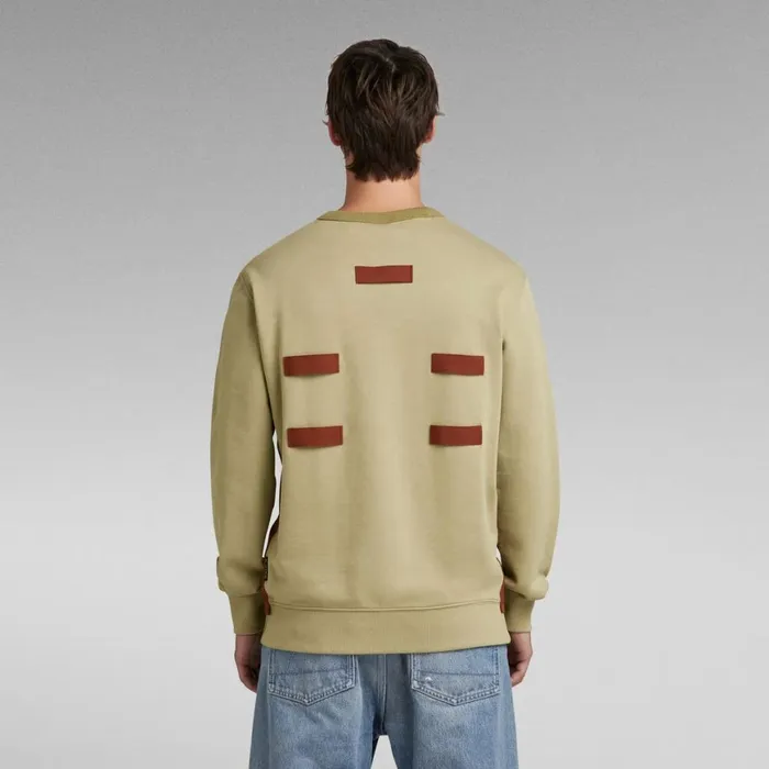 Sweatshirts and Hoodies Men GStar RAW Tape Colorblock Sweater Fresh Army Greenlight Moss Color Block