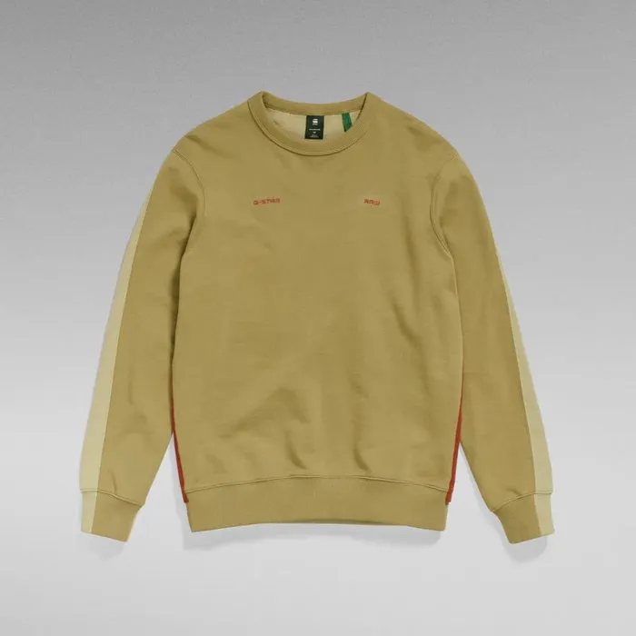 Sweatshirts and Hoodies Men GStar RAW Tape Colorblock Sweater Fresh Army Greenlight Moss Color Block