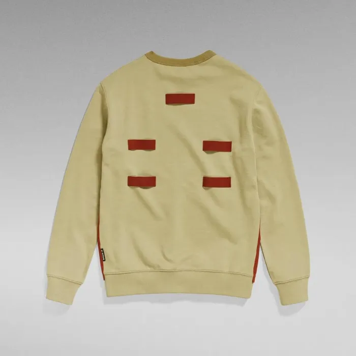 Sweatshirts and Hoodies Men GStar RAW Tape Colorblock Sweater Fresh Army Greenlight Moss Color Block