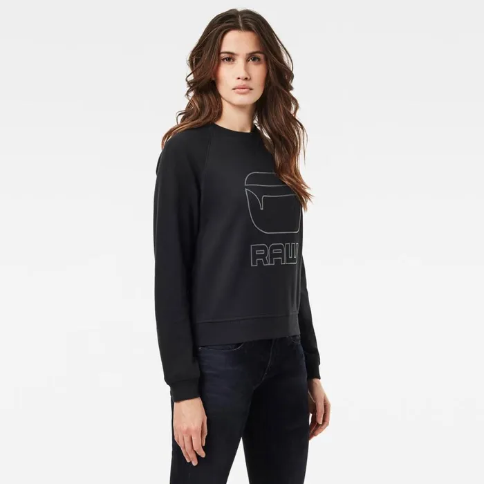 Sweatshirts and Hoodies Women GStar RAW Graphic Graw Straight Sweater Dark Black