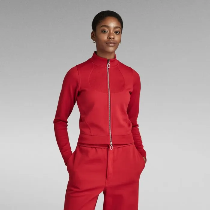 Sweatshirts and Hoodies Women GStar RAW Track Jacket Slim Sweater Dark Flame