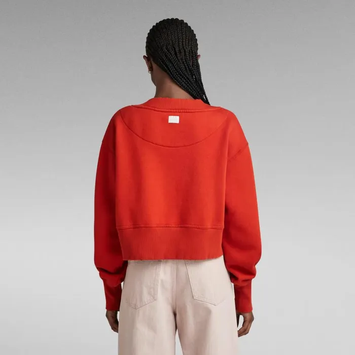 Sweatshirts and Hoodies Women GStar RAW Vintage Cropped Logo Loose Sweater Rooibos Tea