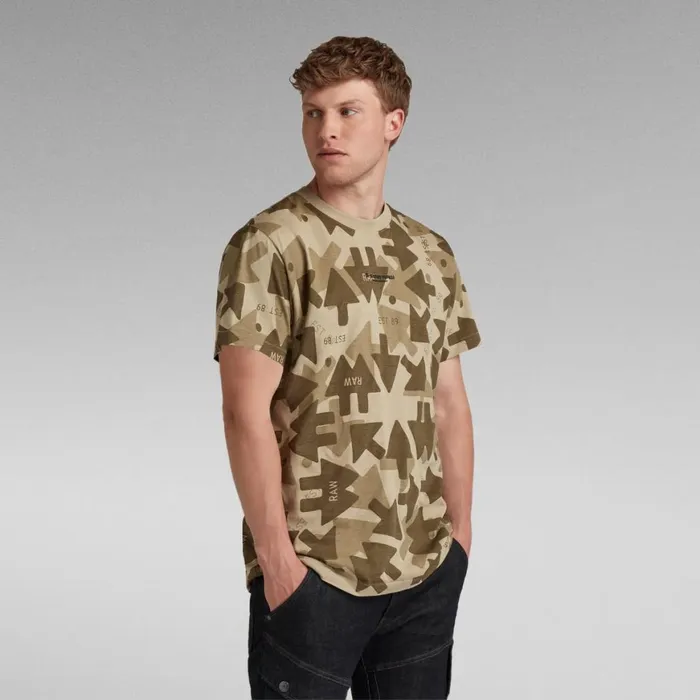 TShirts and Polos Men GStar RAW Arrow Camo Loose TShirt Light Moss Raw Arrow Camo