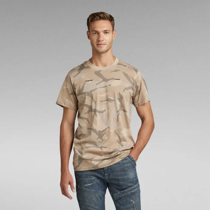 TShirts and Polos Men GStar RAW Camo Allover Loose TShirt Brick Woodland Camo
