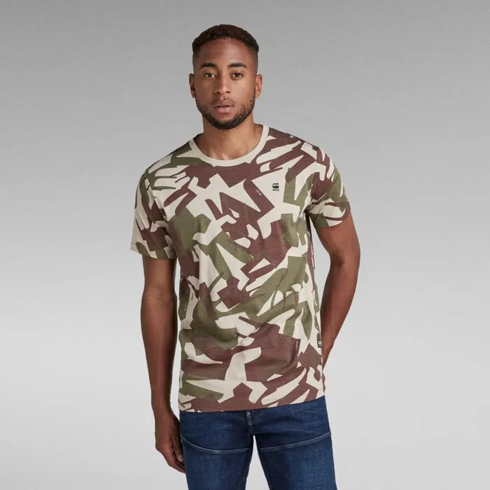 TShirts and Polos Men GStar RAW Camo Allover TShirt Dark Brick Peacehand
