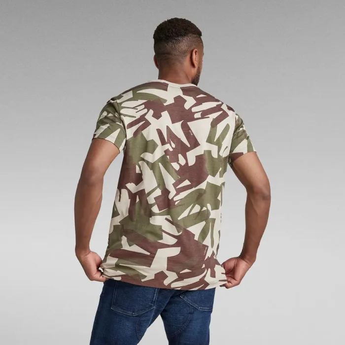 TShirts and Polos Men GStar RAW Camo Allover TShirt Dark Brick Peacehand