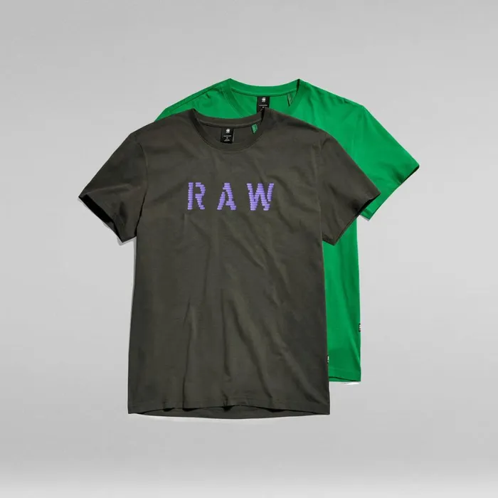 TShirts and Polos Men GStar RAW Graphic 2 Pack TShirt Jolly Greenasfalt
