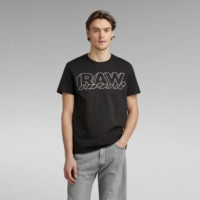TShirts and Polos Men GStar RAW Holographic Raw TShirt Dark Black