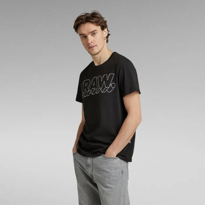 TShirts and Polos Men GStar RAW Holographic Raw TShirt Dark Black