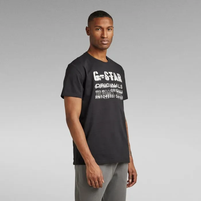 TShirts and Polos Men GStar RAW Stencil Originals TShirt Dark Black