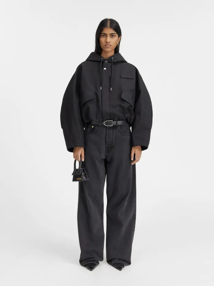 The Caraco Cropped Parka Black Women JACQUEMUS Coats and Jackets