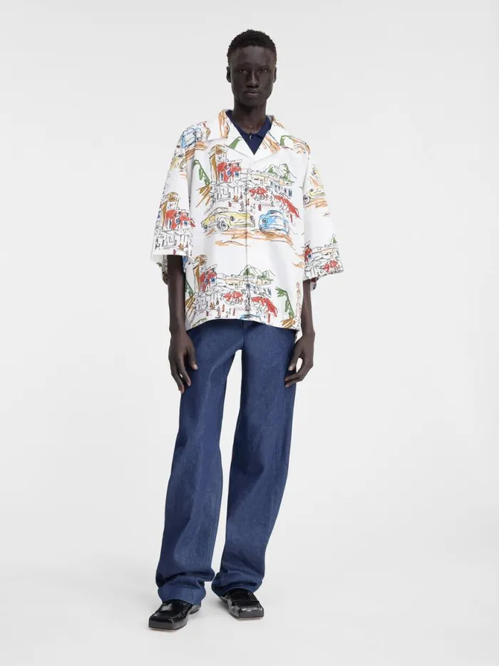 The Casaco Shirt Print Capri Cars White Men JACQUEMUS Shirts