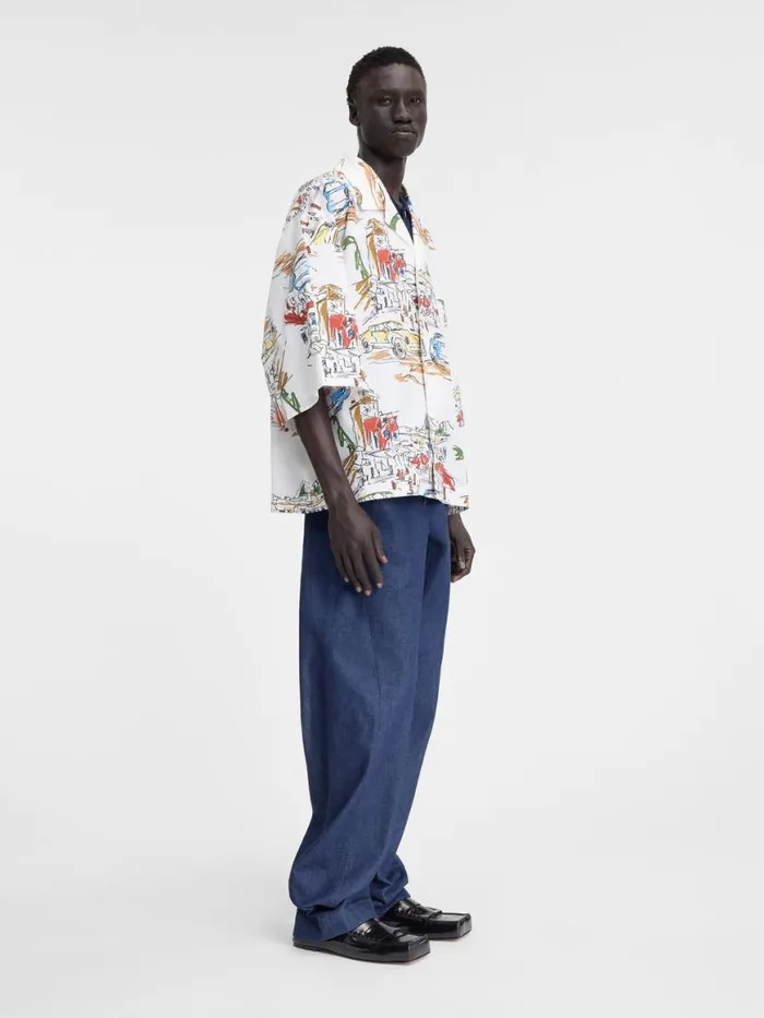The Casaco Shirt Print Capri Cars White Men JACQUEMUS Shirts The Casaco Shirt Print Capri Cars White Men JACQUEMUS Shirts