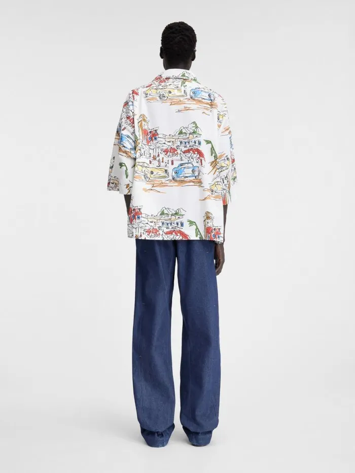 The Casaco Shirt Print Capri Cars White Men JACQUEMUS Shirts The Casaco Shirt Print Capri Cars White Men JACQUEMUS Shirts