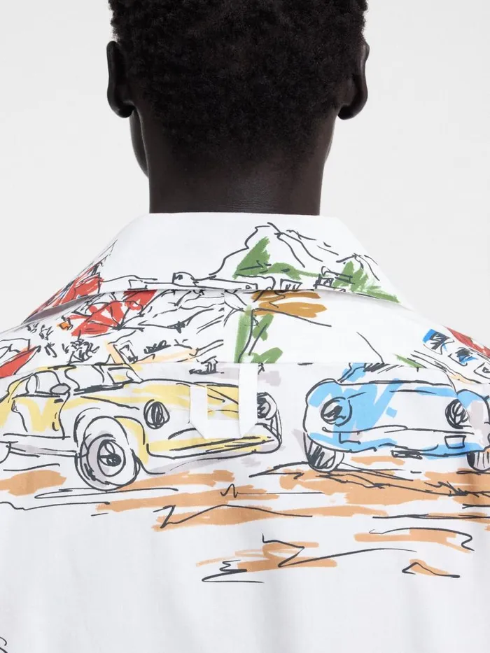 The Casaco Shirt Print Capri Cars White Men JACQUEMUS Shirts The Casaco Shirt Print Capri Cars White Men JACQUEMUS Shirts