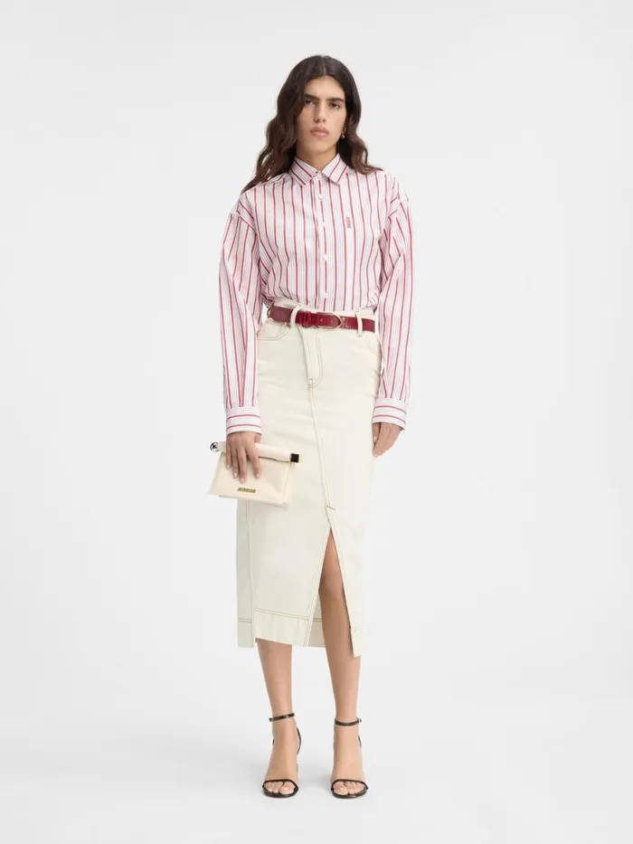 The DeNmes Denim Skirt Offwhitetabac Women JACQUEMUS Dresses and Skirts