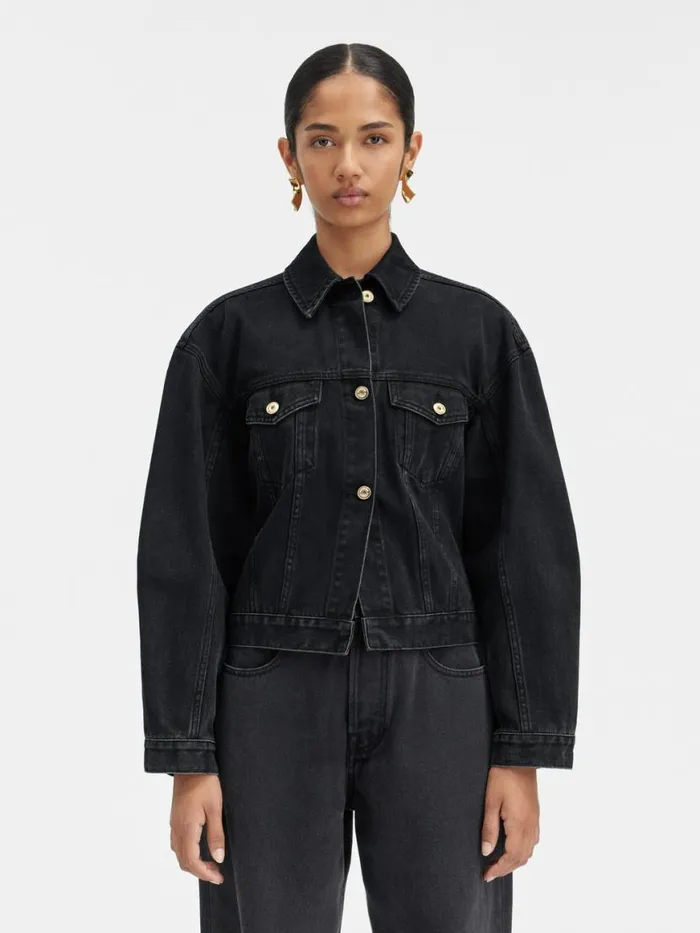 The Denim DeNmes Jacket Black Women JACQUEMUS Coats and Jackets The Denim DeNmes Jacket Black Women JACQUEMUS Coats and Jackets