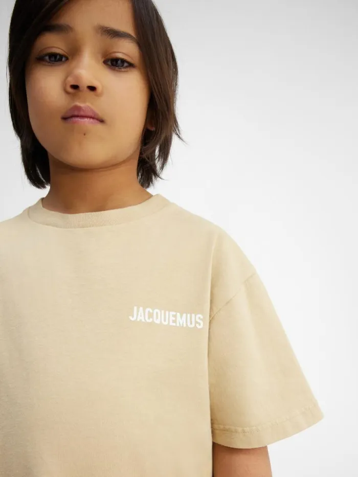 The Jacquemus Kids039 Tshirt Dark Beige WomenMen JACQUEMUS Tops