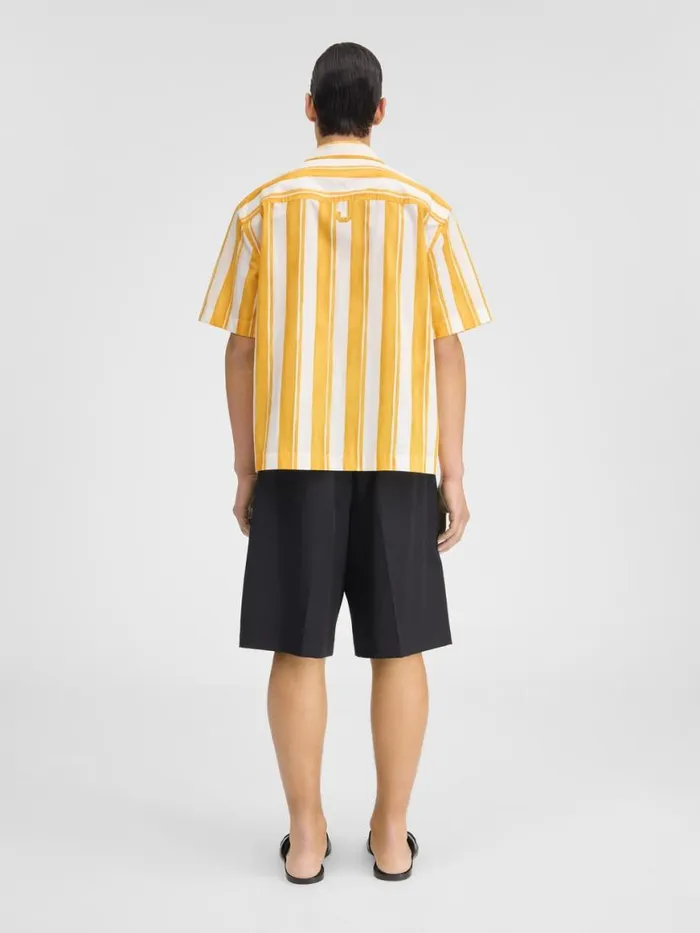 The Jean Shirt Print Rayure Yellow Ecru Men JACQUEMUS Shirts The Jean Shirt Print Rayure Yellow Ecru Men JACQUEMUS Shirts