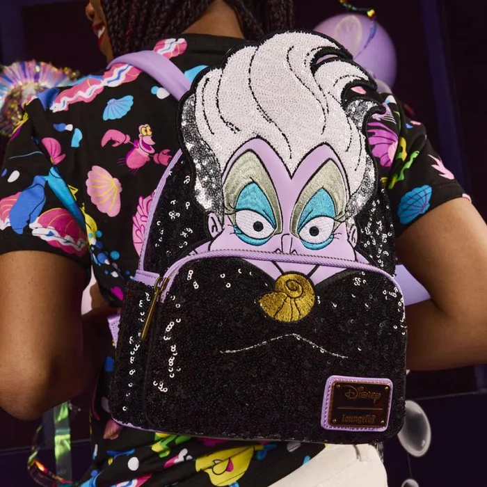 The Little Mermaid 35th Anniversary Exclusive Ursula Sequin Cosplay Mini Backpack Unisex Loungefly Backpacks