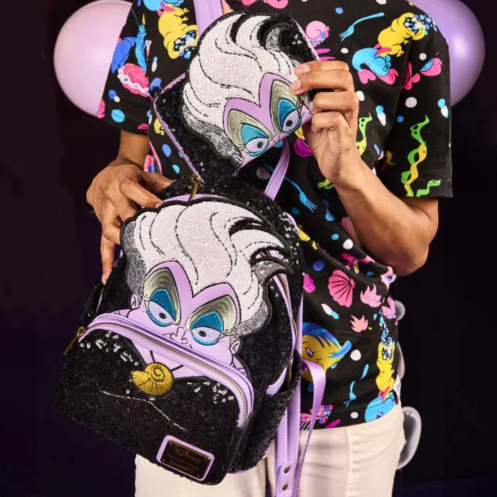 The Little Mermaid 35th Anniversary Exclusive Ursula Sequin Cosplay Mini Backpack Unisex Loungefly Backpacks