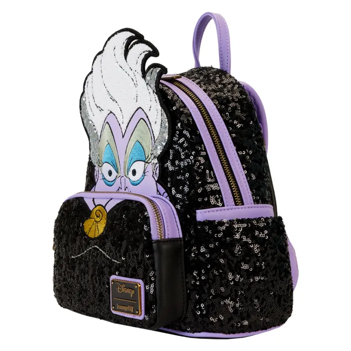 The Little Mermaid 35th Anniversary Exclusive Ursula Sequin Cosplay Mini Backpack Unisex Loungefly Backpacks